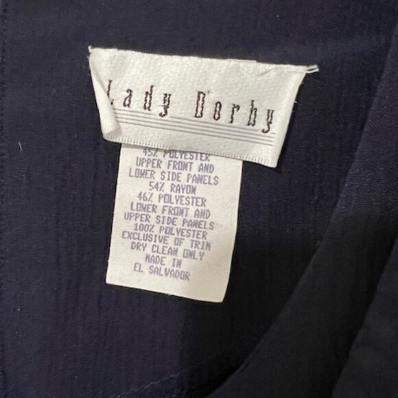 Vintage Lady Dorby Maxi Dress & Attached Vest Navy Blue Modest Cottagecore 24W - Picture 5 of 6